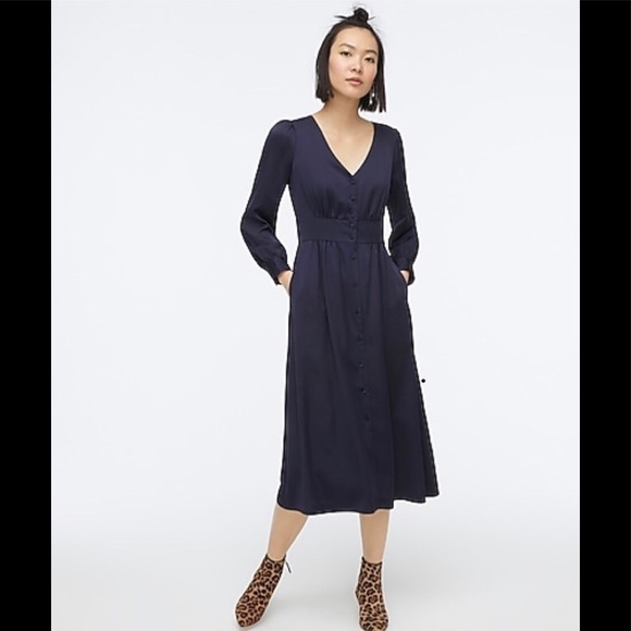 J. Crew Dresses & Skirts - NWT JCREW BUTTON-FRONT A-LINE MIDI DRESS